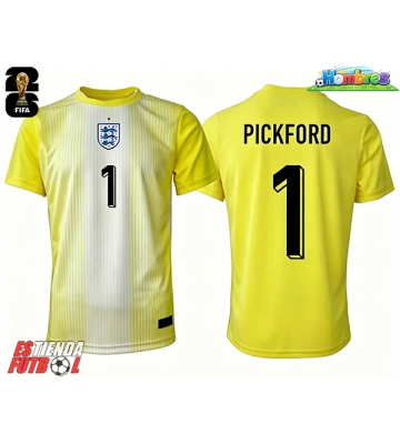 Inglaterra Jordania Pickford #1 Portero Segunda Equipación Mundial 2026 Manga Corta